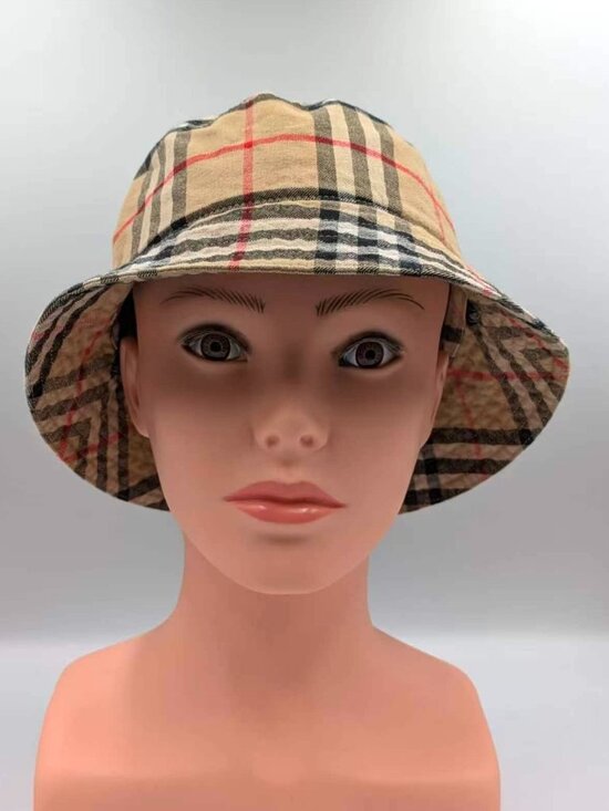 Burberry Classic Vintage Check Cotton Bucket Hat Archive Beige M 8075657